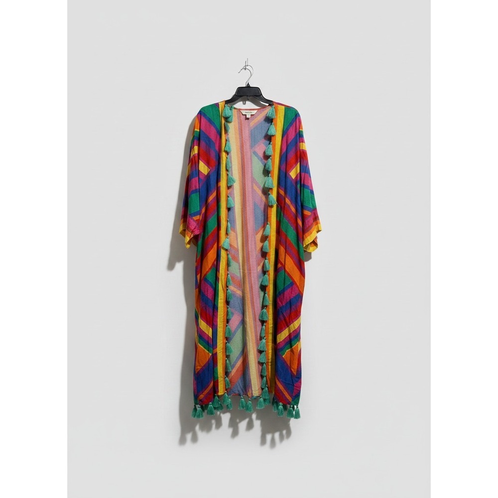 FARM Rio‎ Beach Kimono Multicolor Geometric Print - Size S - NWT - Picture 2 of 4